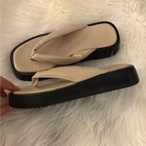 MOTF Cream Chunky Thong Sandals